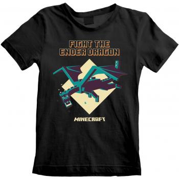 Camiseta de Minecraft para niños - Dragón del End - Color negro - 12-13 años