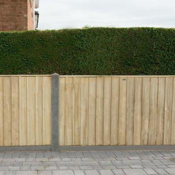 1.83m x 1.85m Brown Pressure Treated Vertical Closeboard Fence Panel