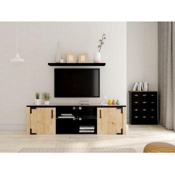 INOSIGN TV-Board »Lazio«, Breite 200 cm Artisan Eiche; schwarz
