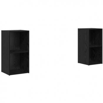 Set Mobile TV 2 pezzi Rovere Nero 72x35x36,5 cm