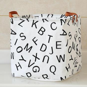 Folding Storage Basket Cotton Linen Fabric Cube Organizer