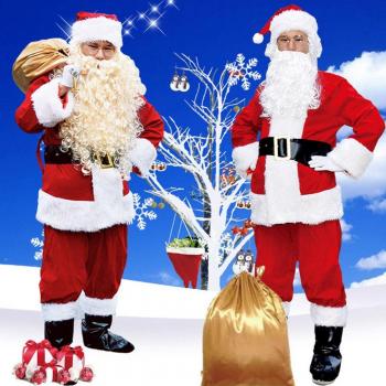 Santa Claus Cosplay Costume for Men - 5pcs Christmas Outfit