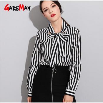Elegante Schwarz Gestreifte Bluse für Damen