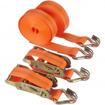 Cintura elastica arancione Braun 6m x 35mm con gancio e dente di arresto