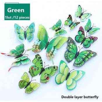 Multicolor 3D Butterfly Wall Stickers - 12 Pack
