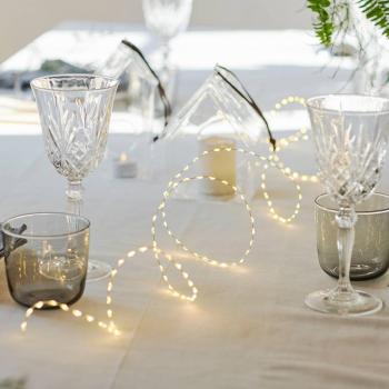 Ghirlanda luminosa LED Kiki, argento, 400 cm