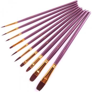 10 Pcs Nylon Hair Painting Brush Set