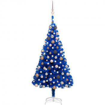 Vidaxl - Artificial Pre-lit Christmas Tree with Ball Set Blue 120 cm pvc