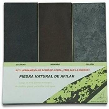 Set 3 Piedras Naturales A Pedra Das Meigas Grano 700g Vaciar 1200g Afinar Y 4000g Pulir 15x5x2 Cm De Piedra Natural 21209