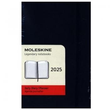 Moleskine 12 Monate Tageskalender 2025 Pocket/A6 1 Tag = 1 Seite Weicher Einband Saphir