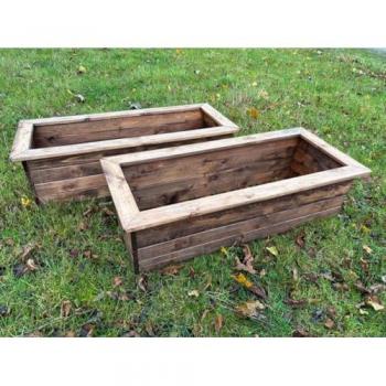 Extra‑Large Wooden Garden Trough Set