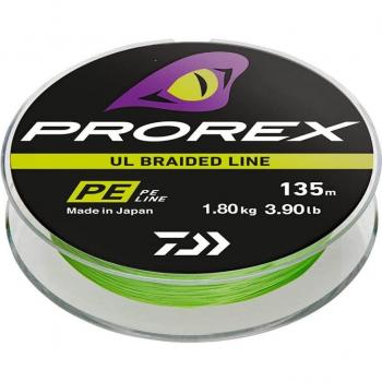 Daiwa Prorex UL PE Trenza 135m - Chartreuse, Diámetro PE #0.60, Resistencia 4.25 kg