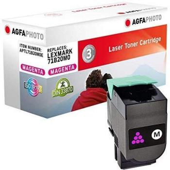 AgfaPhoto Laser Toner ersetzt Lexmark 71B20M0, 2300 Seiten, Magenta-rot