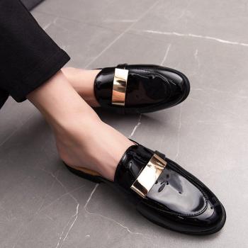Zapatos Mula de Cuero Negro