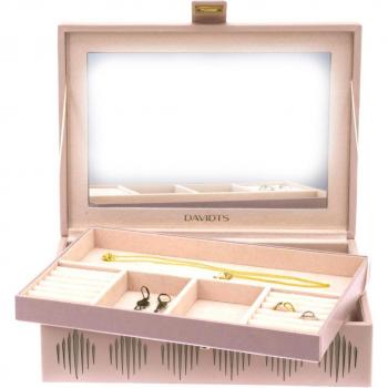Caja de joyas 'Victoria' en rosa brillante - 29x21x8 cm