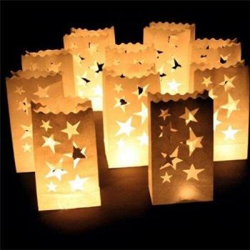 Romantic White Candle Lanterns – 10 Pack
