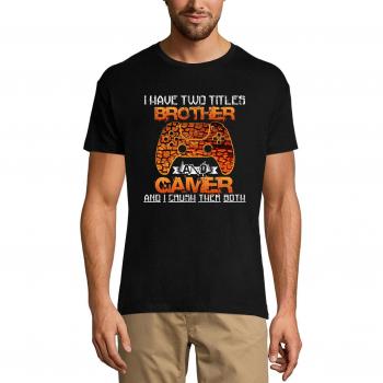 T-Shirt Uomo Fratello e Gamer – Videogiochi – Regalo per videogiocatori adulti XS Colore Sabbia d’Argento