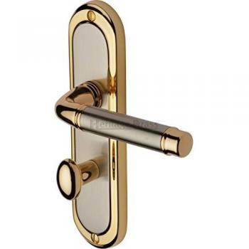 Saturn 18.9 cm H x 4.8 cm W Bathroom Door Handle Pair in Jupiter Split Finish