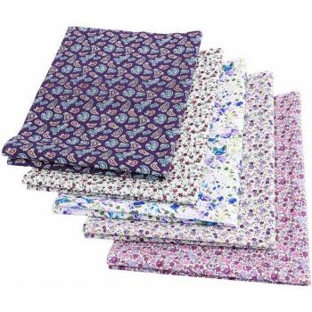 Navy Cotton Poplin Fabric 1/4 Yard Soft Print for Handmade Accessories