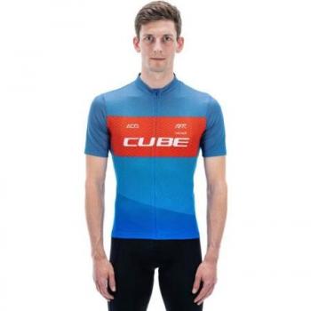 Maglia da Ciclismo a Maniche Corte Cube Teamline CMPT Blu/Rosso 2XL Uomo