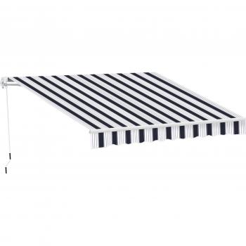 Tenda da Sole Outsunny 2,5 x 2 m Manuale Blu e Bianco – Esterno