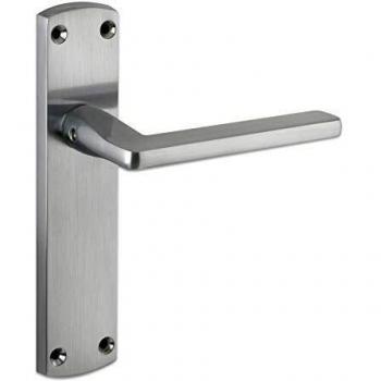 E-Hardware Leon Lever on Latch Backplate - Satin Chrome