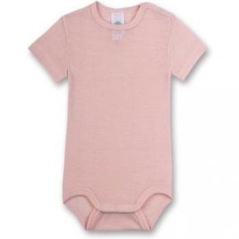 Body in lana rosa Sanetta a manica corta