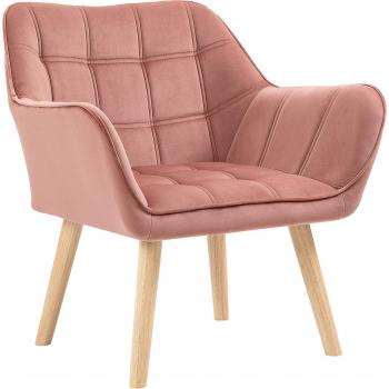 HOMCOM Polstersessel im skandinavischen Stil, Relaxsessel, Samtoptik, 68,5 x 61 x 72,5 cm