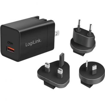 LogiLink USB-Reiseadapter, USB-A & USB-C, GaN-Technologie