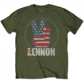 John Lennon Unisex T-Shirt mit Friedenssymbol M grün