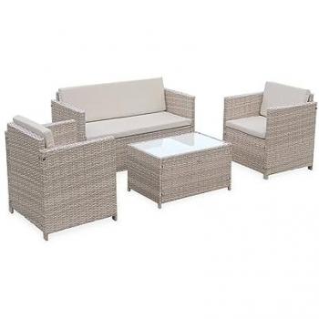 Set Jardín Resina Tejida 4 Plazas Perugia