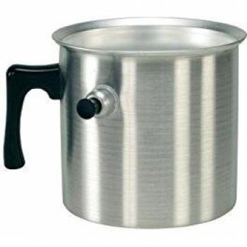 Krüger Alu-Wasserbadkocher 1 l – Grauer Aluminium‑Kessel