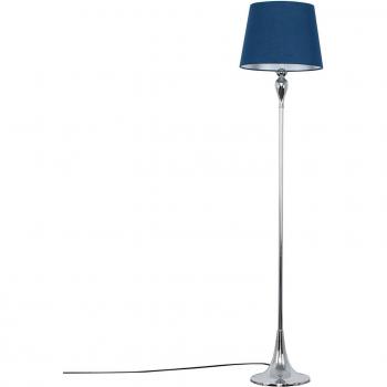 VALUELIGHTS Chrome Spindle Floor Lamp with Navy Blue Tapered Shade