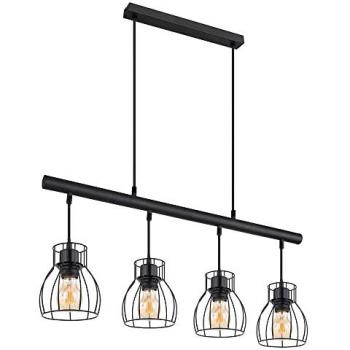 Lampe industrielle suspendue en cage métallique 4x LED 7W 806 lm