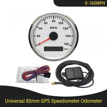 ELING 85mm GPS Lcd-Geschwindigkeitsmesser 140MPH/160MPH/200MPH für ATV, Motorrad, Marine, Buggy und Auto 12V/24V