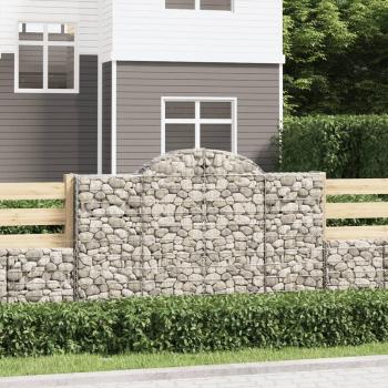 Cestas de gaviones 7 uds forma de arco hierro 200x50x120/140 cm Vidaxl Plateado