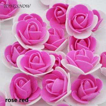 50 unids/lote flores de espuma rosa 3,5 cm para manualidades