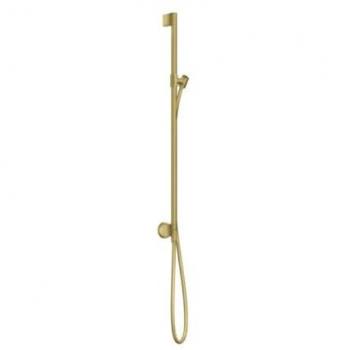 Barre de douche Axor One Hansgrohe avec raccordement mural et flexible de 1600 mm en laiton brossé