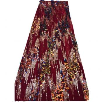 Milylace Two-Tone Sequin Velvet Fabric - 5 Yards Soft Fabric for Dresses ZXW-162