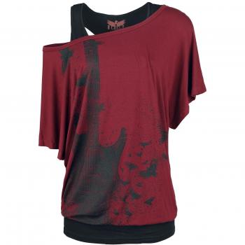 Camiseta de Black Premium by EMP - When The Heart Rules The Mind - S 5XL - para Mujer - burdeos/negro