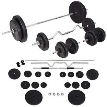 VidaXL 30 kg Dumbbell and Barbell Set