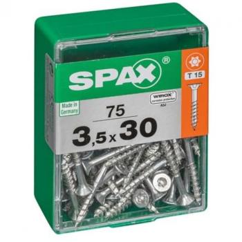 Set Viti a Testa Piatta Spax 3,5 × 30 mm – 75 Unità