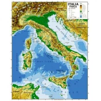 Mappa Geografica Bifacciale 100x140 cm, Italy Map 100x140 cm, Carte Geographique de L'Italie 100x140 cm, Mapa Geográfico de Italia 100x140 cm, Italy Geographic Map 100x140 cm, Carta Geografica dell'Italia 100x1