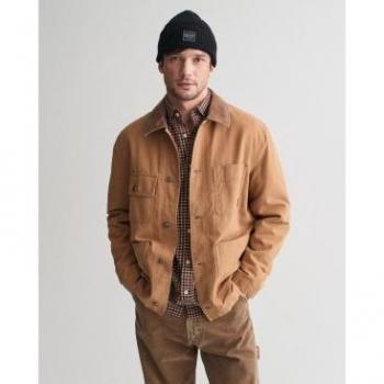 GANT Brown Cotton Work Jacket for Men - Size M