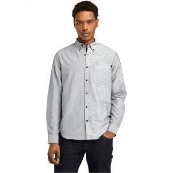 Timberland Casual Gray Oxford Shirt for Men - Small