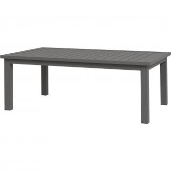Outsunny Aluminium Outdoor Side Table, Slat Patio Coffee Table With Wood Grain Effect, 100cm X 60cm, Brown