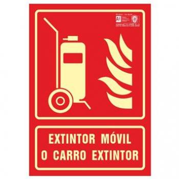 Segnale antincendio fotoluminescente spagnolo 297X210 mm - colonna di estinzione mobile