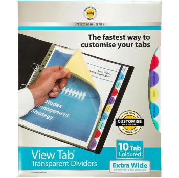 Marbig A4 10-Tab Wide View Divider Set