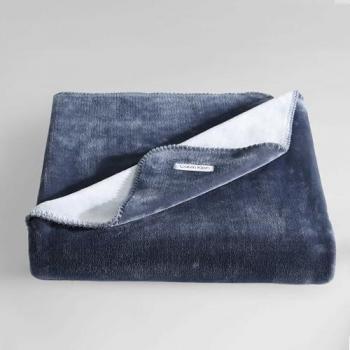 Calvin Klein Modern Lush Reversible Blanket – Blue – Standard Size (70 × 50)