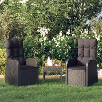 Set di Sedie Reclinabili da Giardino con Cuscini - 2 pz Polyrattan